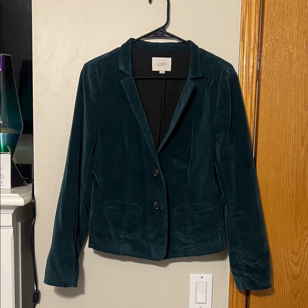 LOFT Women's Teal Velvet Blazer